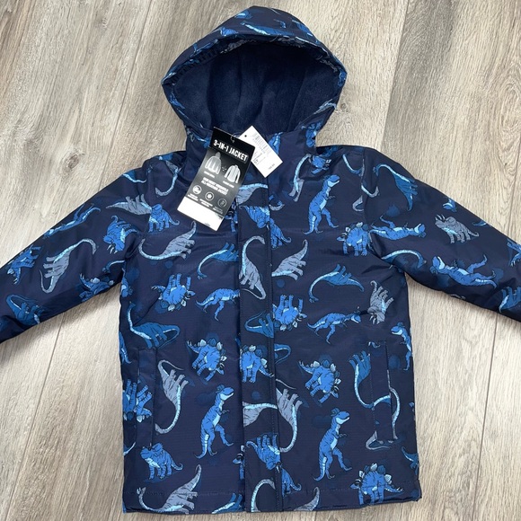 NWT Children’s Place Dinosaur 3-in-1 Winter Coat 5T Blue - Picture 10 of 12